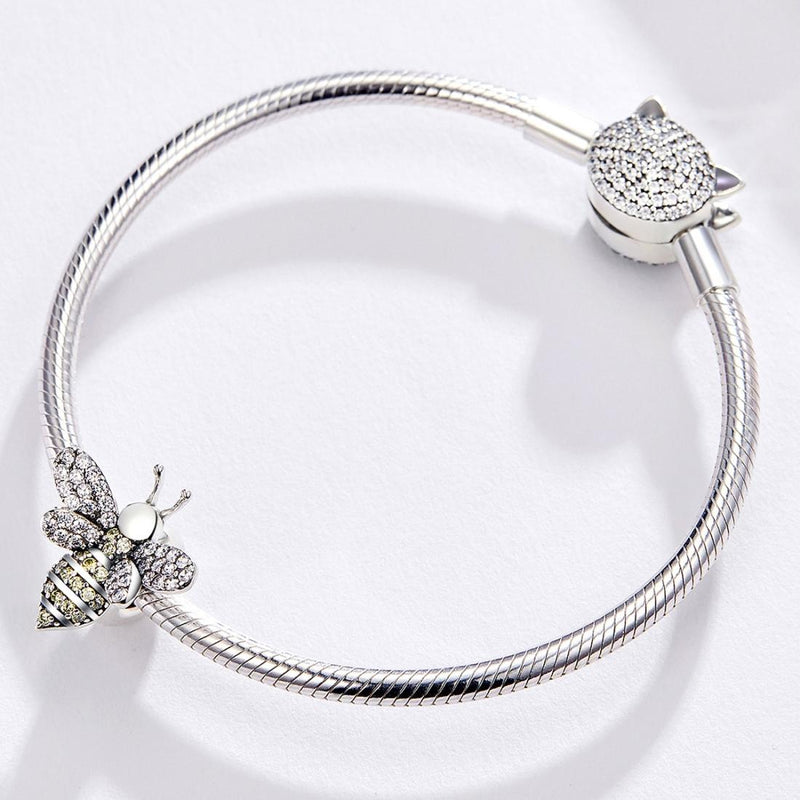 925 Sterling Silver Bee Bracelet Diy Beaded Accessory