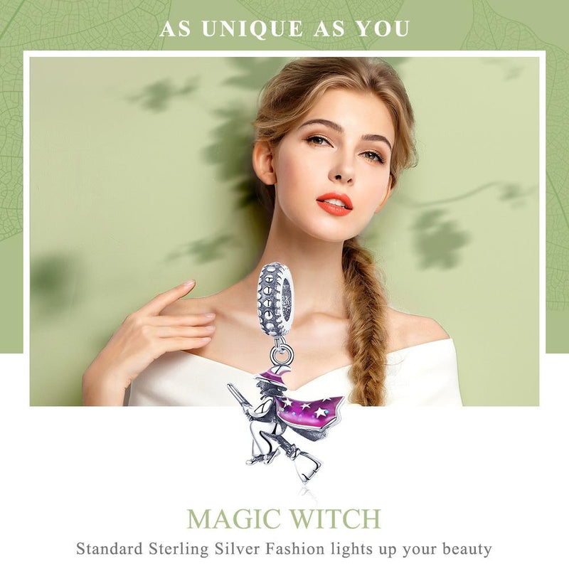 925 Sterling Silver Witch Broom Pendant For Diy Bracelets