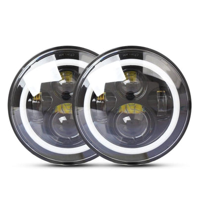 2 Pcs 7 Inch Ip68 Waterproof 6500K 75W Cree Led Headlight Hi / Lo Beam Driving Lamp For Jeep Wrangler Jk Tj Lj