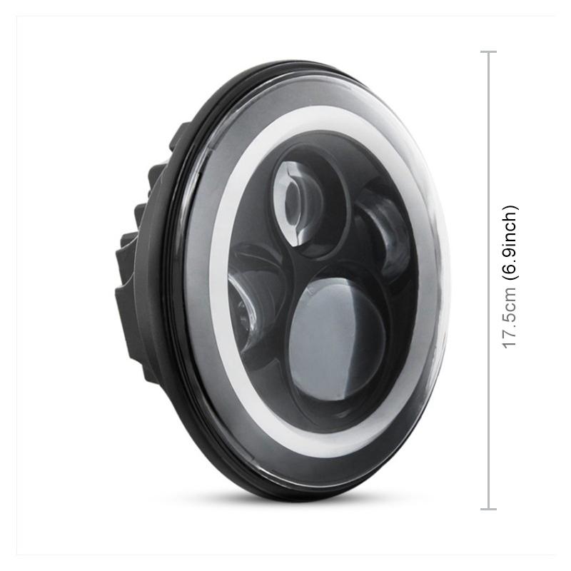 2 Pcs 7 Inch Ip68 Waterproof 6500K 75W Cree Led Headlight Hi / Lo Beam Driving Lamp For Jeep Wrangler Jk Tj Lj