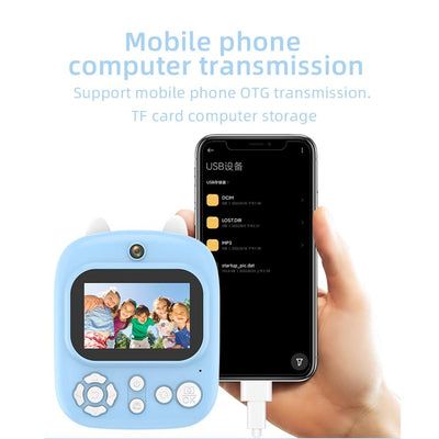 32G Instant Camera With 2.4 Display & Card Reader For Kids - 1200W Blue - Standard Purple