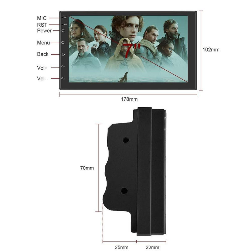 7 Inch Android Wifi Car Navigation Reversing Video Player - 2 + 32G Standard + 12Lights Camera
