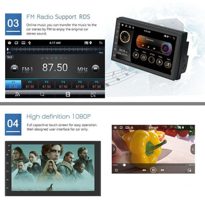 7 Inch Android Wifi Car Navigation Reversing Video Player - 2 + 32G Standard + 12Lights Camera