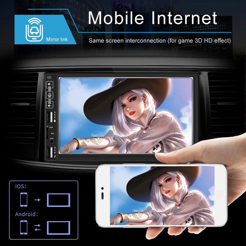 7 Inch Car Mp5 Player With Bluetooth / Fm Remote 8 Led Camera