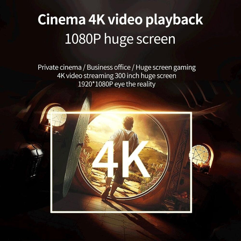 Portable Home Theater Projector - 80 Ansi Lumens Android 9.0 800X480P 1G + 8G