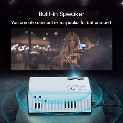 Portable Home Theater Projector - 80 Ansi Lumens Android 9.0 800X480P 1G + 8G