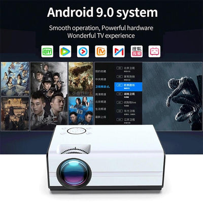Portable Home Theater Projector - 80 Ansi Lumens Android 9.0 800X480P 1G + 8G