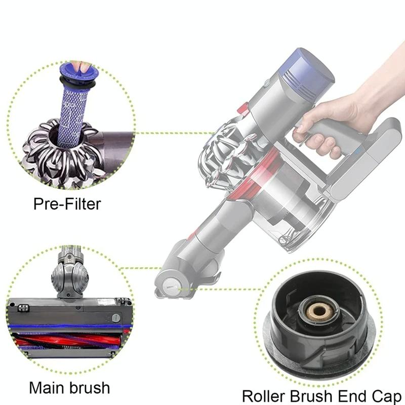 Roller Bar Brush Head for Dyson V6 Dc59 Dc62 Sv03 Vacuum Cleaner - End Cap