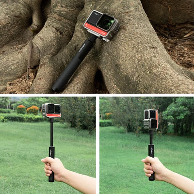 70cm Straight Pull Selfie Stick for Sports Cameras with 3 Jaw Screw - Rod+1/4 Turn 3 Jaw+Screw+Phone Clip
