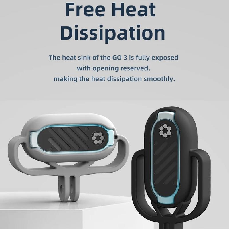 Amagisn Silicone Case For Insta360 Go 3 Camera - Horizontal - Horizontal Black