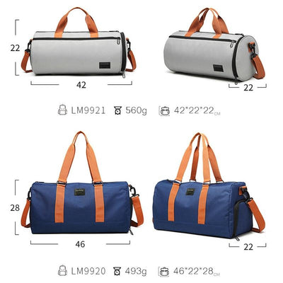 Blue Waterproof Gym Bag with Wet / Dry Separation - 9921 Gray