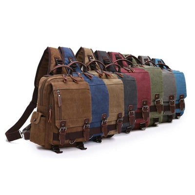 Khaki Canvas Chest Bag For Outdoor Travel Messenger Style