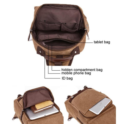 Khaki Canvas Chest Bag For Outdoor Travel Messenger Style