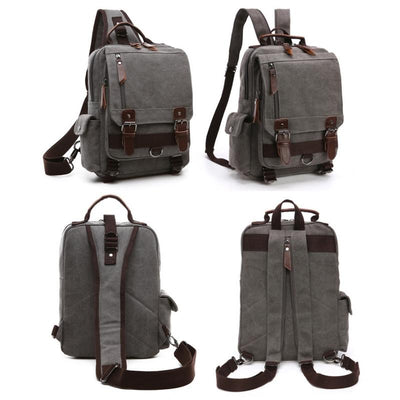 Khaki Canvas Chest Bag For Outdoor Travel Messenger Style