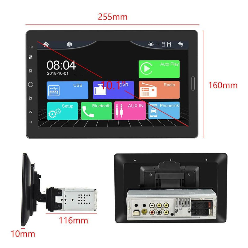 10.1 Inch Full Screen Car Mp5 Player With Wired Carplay - Standard + 8 Light Camera