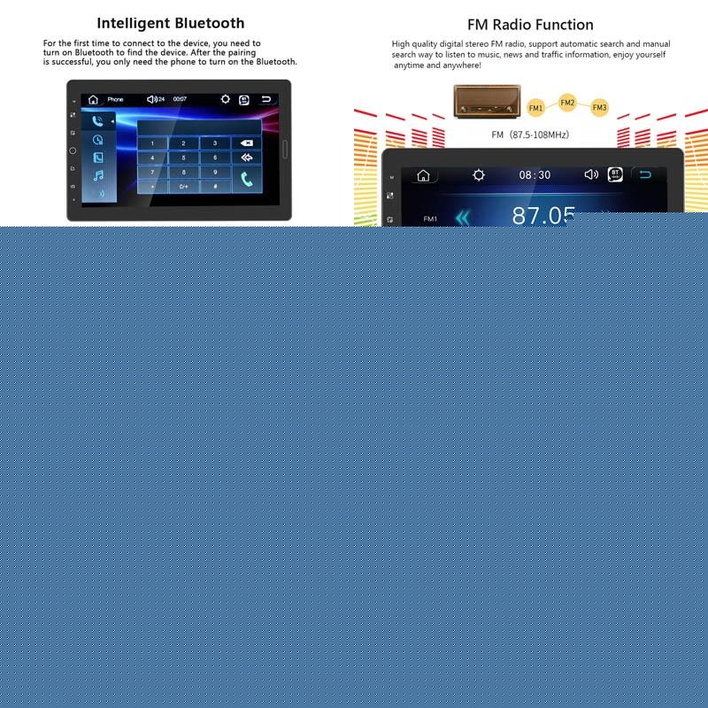 10.1 Inch Full Screen Car Mp5 Player With Wired Carplay - Standard + 8 Light Camera