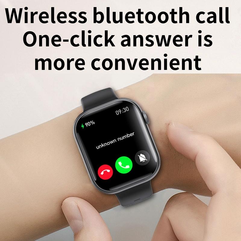 2.1 Inch Screen Smart Watch With Blood Sugar / Blood Oxygen Monitoring / Sos Alarm / 100+ Sports Modes - Black 3-Bead Steel - Black Gray