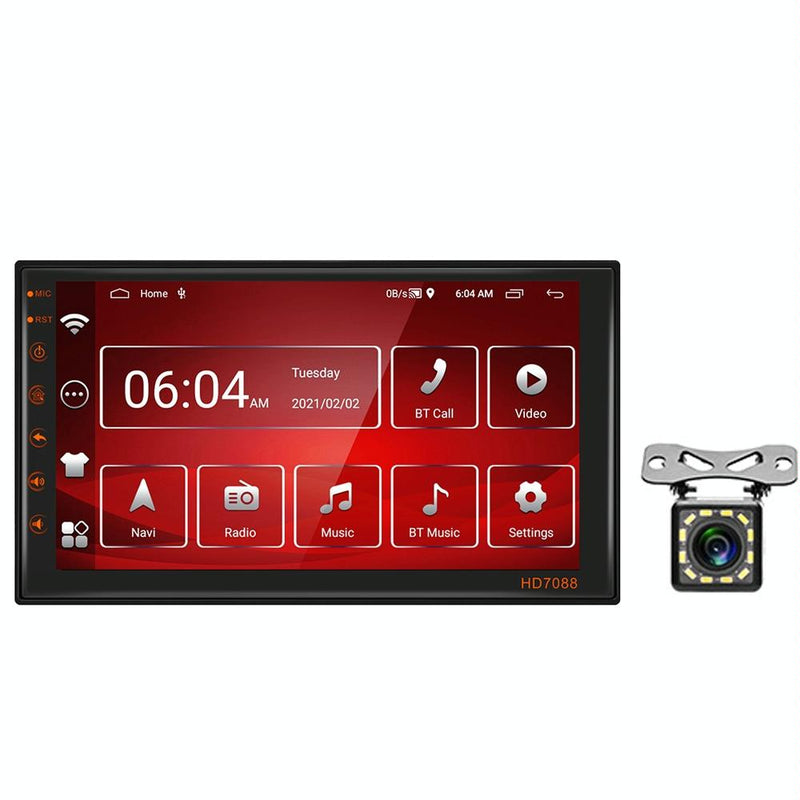 7 Inch Android Navigation Wifi Vehicle Central Control Screen - 2 + 16G Standard + 12Lights Camera
