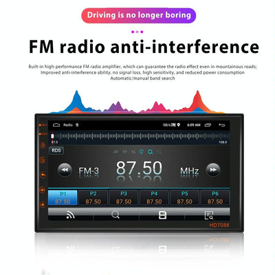 7 Inch Android Navigation Wifi Vehicle Central Control Screen - 2 + 16G Standard + 12Lights Camera