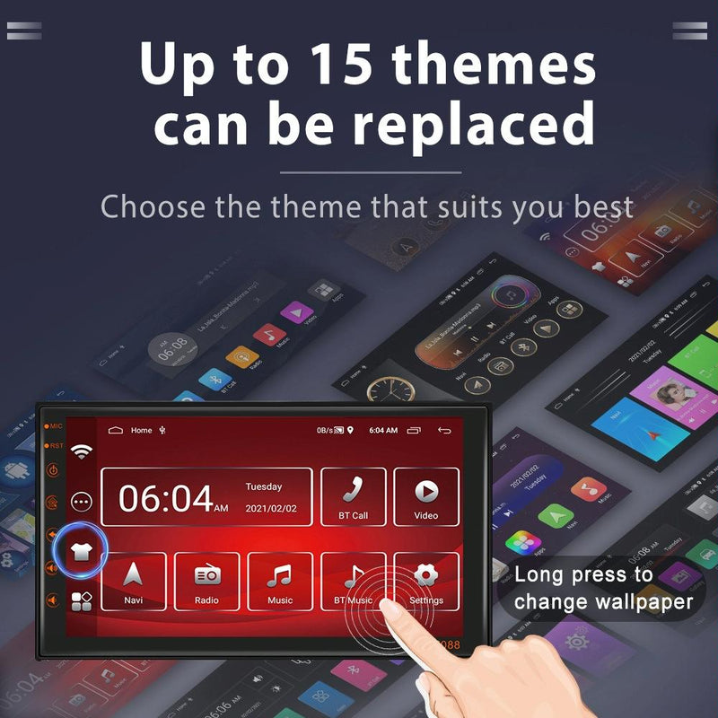 7 Inch Android Navigation Wifi Vehicle Central Control Screen - 2 + 16G Standard + 12Lights Camera