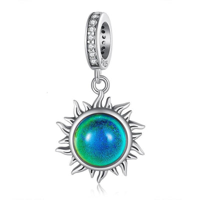 925 Sterling Silver Zircon Sun Pendant Temperature Sensitive