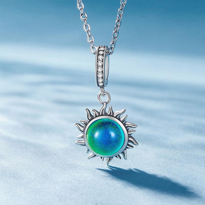 925 Sterling Silver Zircon Sun Pendant Temperature Sensitive