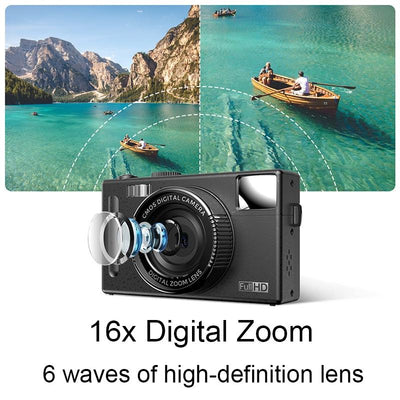 3.0 Hd Children's Digital Camera with 48mp & 3 Screen + Card Reader - Black