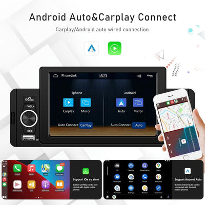 5 Inch Car Mp5 Inch Player With Bluetooth & Microphone - Standard + 12 Lights Camera
