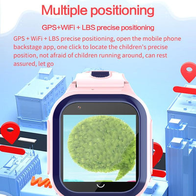 1.4 Inch 4G Gps + Wifi + Lbs Positioning Children Calling Watch With Sos Function - Black