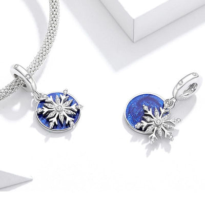 925 Sterling Silver Diy Winter Snowflake Bracelet Bead Set