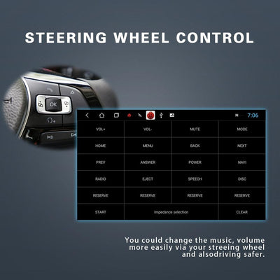 7 Inch Android Car Multimedia Player With Navigation Bluetooth Reversing Camera - 10.0 Os - 2 + 32G - Standard + 12Lights - Fits Volkswagen