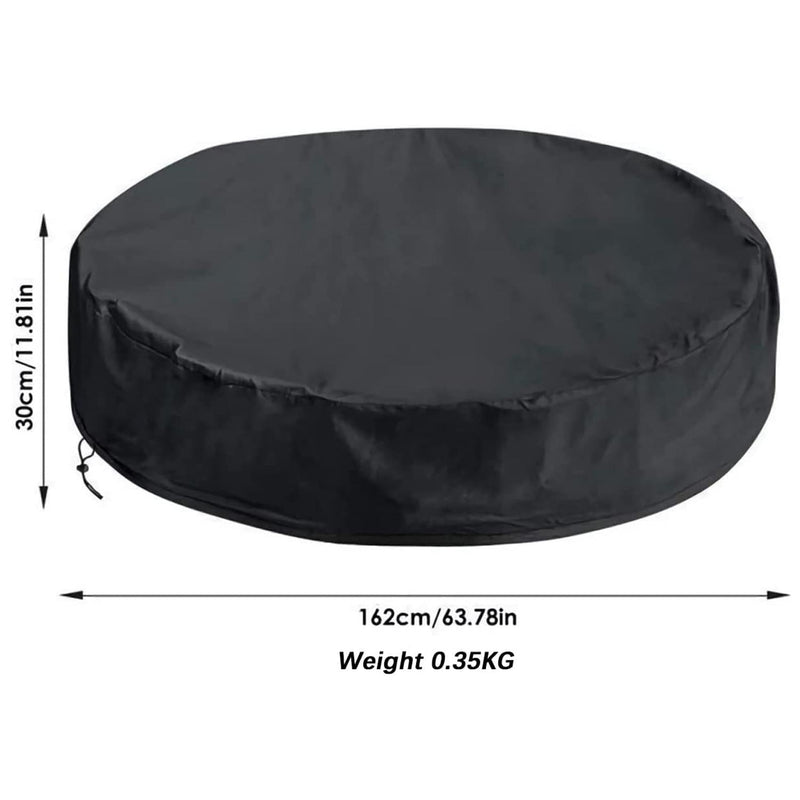 Round Foldable Pool Cover - Dustproof & Sunscreen - 162x30cm - Black / Silver