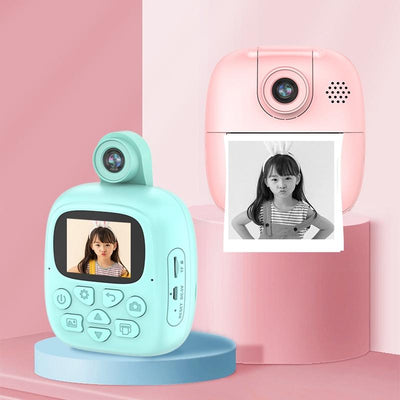 32g Pink Cartoon Kids Camera with Rotating Lens - A18 Hd