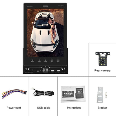 9.5 Inch Vertical Screen Car Mp5 Player - Dual Spindle + 8 Light Camera