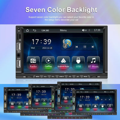 7 Inch Car Mp5 Player Carplay / Android Auto / Mirror Link / Bluetooth - Standard - With 12-Light Camera