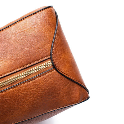 Adjustable Leather Tote Bag with Multi-compartments - Large Capacity