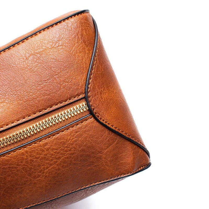 Adjustable Leather Tote Bag with Multi-compartments - Large Capacity