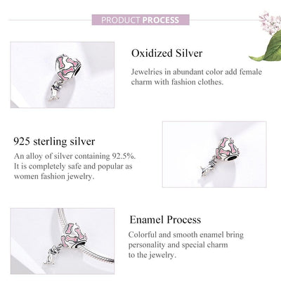 925 Sterling Silver Heart Dog Bone Beads For Diy Bracelets