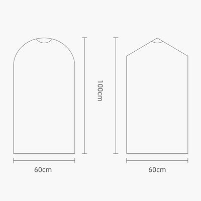 100 Disposable Transparent Dust Bags - 60X150Cm - Pp Material