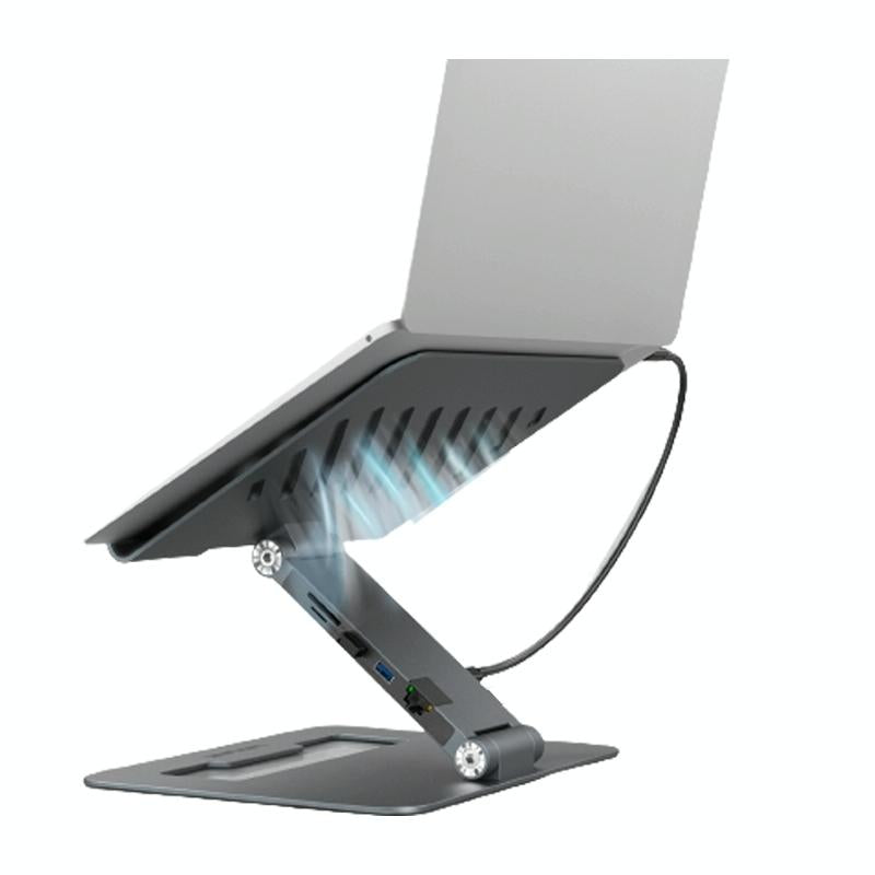 Adjustable Aluminum Laptop Stand with Type-c Docking Station