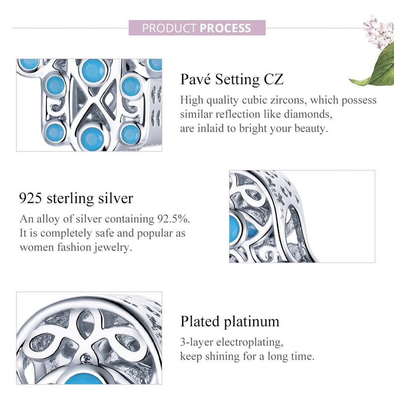 925 Sterling Silver Lucky Hand Beads For Diy Bracelets & Necklaces