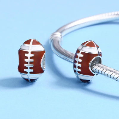 925 Sterling Silver Diy Rugby Ball Charms
