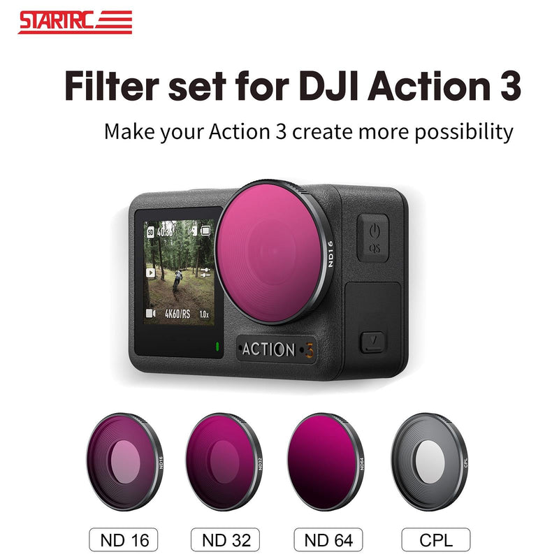 4-In-1 Lens Filter For Dji Action 3 Nd16 Nd32 Nd64 Cpl