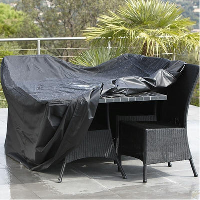 Outdoor Furniture Set Cover - Waterproof Anti-uv Dust-proof - 210d Oxford Cloth - 242x162x100cm - Black