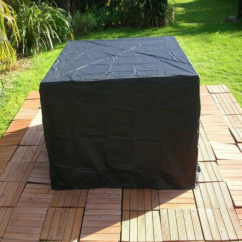 Outdoor Furniture Set Cover - Waterproof Anti-uv Dust-proof - 210d Oxford Cloth - 242x162x100cm - Black