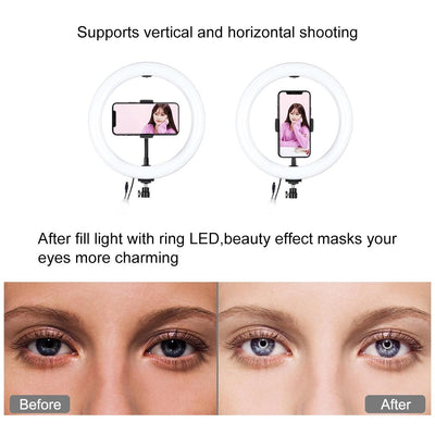 10.2 Rgbw Led Ring Light Kit with 1.1m Tripod Remote Ball Head and Phone Clamp