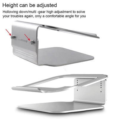 Adjustable Aluminum Laptop Stand - 360 Rotation Ergonomic 10-17 Inch - for Macbook Air Pro