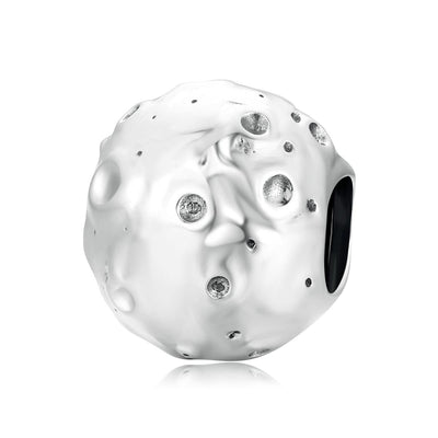 925 Sterling Silver Moon Beads For Diy Bracelets & Necklaces