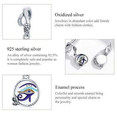 925 Sterling Silver Egyptian Twin Eyes Pendant