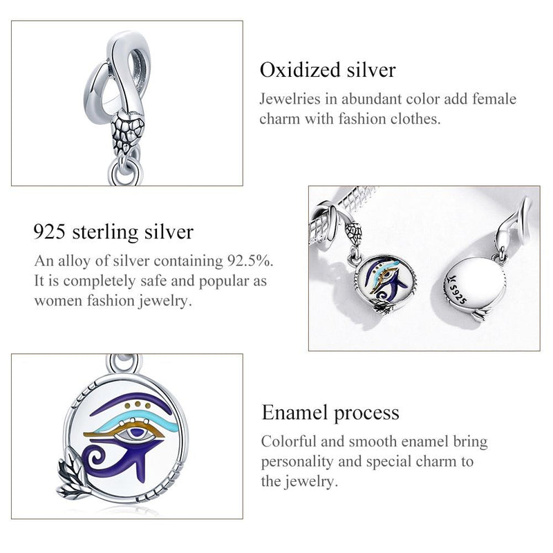925 Sterling Silver Egyptian Twin Eyes Pendant